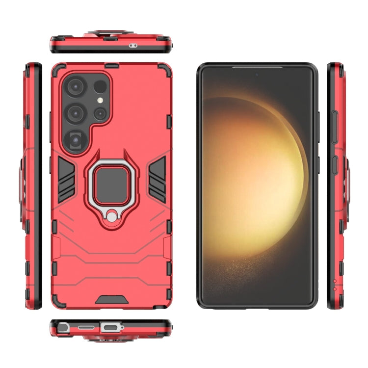 For Samsung Galaxy S25 Ultra 5G PC + TPU Shockproof Protective Phone Case with Magnetic Ring Holder(Red) - Galaxy S25 Ultra 5G Cases by PMC Jewellery | Online Shopping South Africa | PMC Jewellery | Buy Now Pay Later Mobicred