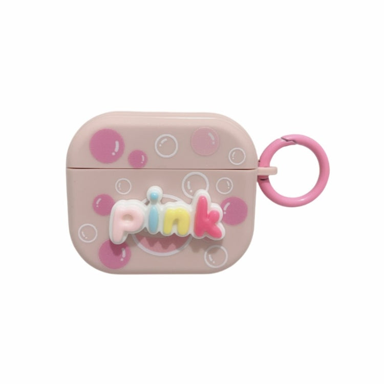 For AirPods 3 Fresh 3D Text Skin Feel Earbuds Box PC Case(Pink) - For AirPods 3 by PMC Jewellery | Online Shopping South Africa | PMC Jewellery | Buy Now Pay Later Mobicred