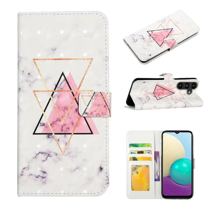 For Samsung Galaxy S25+ 5G Oil Embossed 3D Drawing Leather Phone Case(Triangular Marble) - Galaxy S25+ 5G Cases by PMC Jewellery | Online Shopping South Africa | PMC Jewellery | Buy Now Pay Later Mobicred