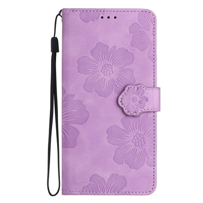 For Samsung Galaxy S25+ 5G Flower Embossing Pattern Leather Phone Case(Purple) - Galaxy S25+ 5G Cases by PMC Jewellery | Online Shopping South Africa | PMC Jewellery | Buy Now Pay Later Mobicred