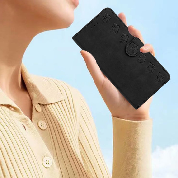 For Samsung Galaxy S25 5G Flower Butterfly Embossing Pattern Leather Phone Case(Black) - free shipping - PMC Jewellery - Order now!