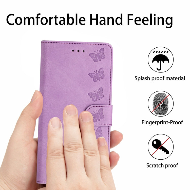 For Samsung Galaxy S25+ 5G Flower Butterfly Embossing Pattern Leather Phone Case(Purple) - Galaxy S25+ 5G Cases by PMC Jewellery | Online Shopping South Africa | PMC Jewellery | Buy Now Pay Later Mobicred