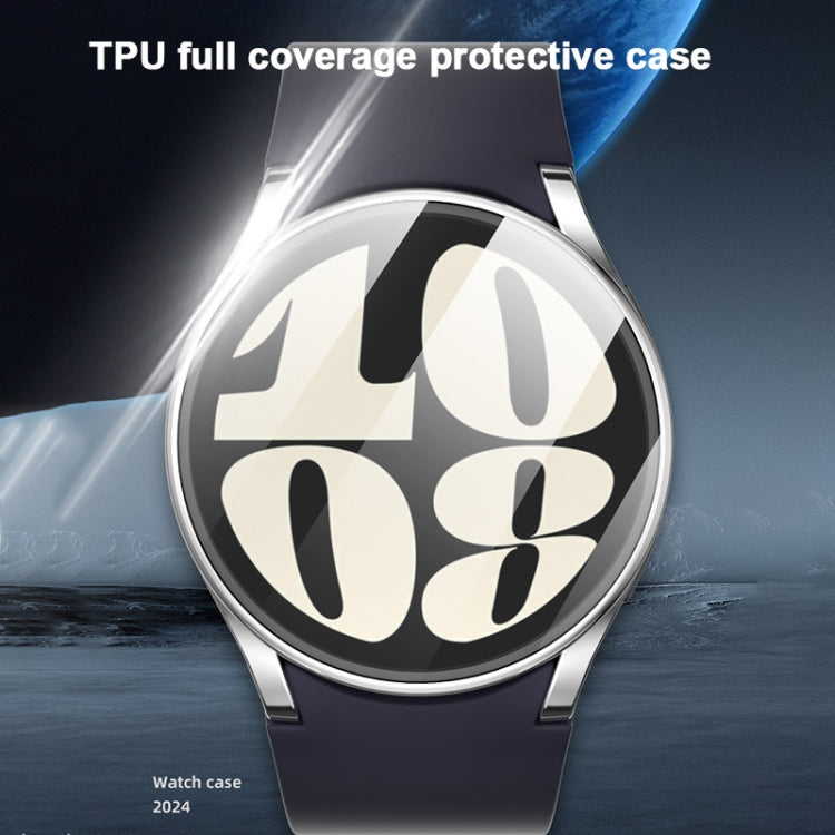 For Samsung Galaxy Watch FE 40mm Full Coverage Electroplated TPU Watch Protective Case(Silver) - Watch Cases by PMC TechLife | Online Shopping South Africa | PMC TechLife | Buy Now Pay Later Mobicred
