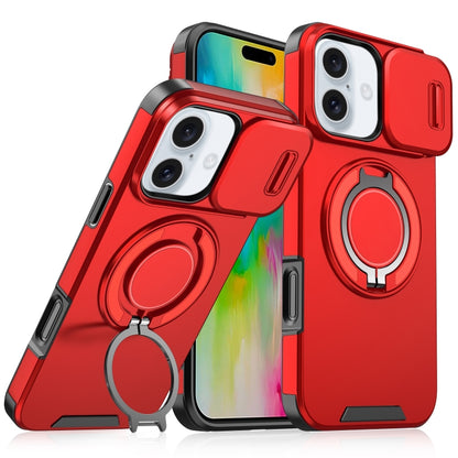 For iPhone 16 Plus Sliding Camshield Ring Holder Phone Case(Red) - iPhone 16 Plus Cases by PMC Jewellery | Online Shopping South Africa | PMC Jewellery | Buy Now Pay Later Mobicred