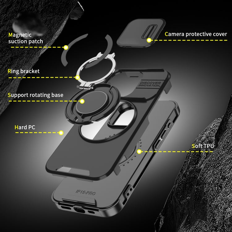 For iPhone 16 Pro Sliding Camshield Ring Holder Phone Case(Black) - iPhone 16 Pro Cases by PMC Jewellery | Online Shopping South Africa | PMC Jewellery | Buy Now Pay Later Mobicred