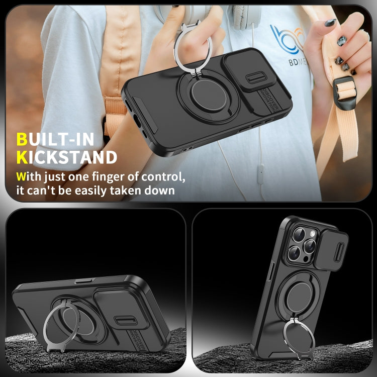 For iPhone 16 Pro Max Sliding Camshield Ring Holder Phone Case(Blue) - iPhone 16 Pro Max Cases by PMC TechLife | Online Shopping South Africa | PMC TechLife | Buy Now Pay Later Mobicred