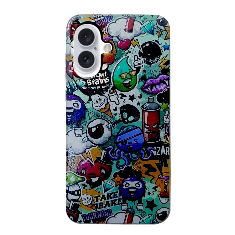 For iPhone 16 Plus Colored Drawing Pattern TPU Phone Case(Graffiti) - iPhone 16 Plus Cases by PMC TechLife | Online Shopping South Africa | PMC TechLife | Buy Now Pay Later Mobicred