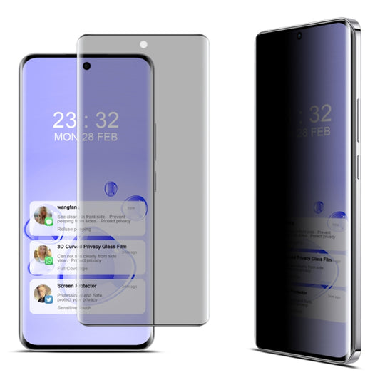 For OPPO Reno12 Global imak 3D Curved Privacy Full Screen Tempered Glass Film - Reno12 Tempered Glass by imak | Online Shopping South Africa | PMC Jewellery | Buy Now Pay Later Mobicred