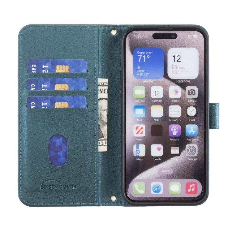 For iPhone 16 Pro Max Square Texture Leather Phone Case(Green) - iPhone 16 Pro Max Cases by PMC Jewellery | Online Shopping South Africa | PMC Jewellery | Buy Now Pay Later Mobicred