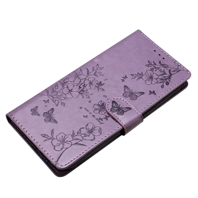 For Blackview A55 Pro Butterflies and Flowers Leather Phone Case(Purple) - More Brand by PMC Jewellery | Online Shopping South Africa | PMC Jewellery | Buy Now Pay Later Mobicred
