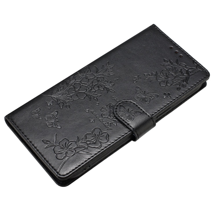 For Blackview A53 / A53 Pro Butterflies and Flowers Leather Phone Case(Black) - More Brand by PMC Jewellery | Online Shopping South Africa | PMC Jewellery | Buy Now Pay Later Mobicred