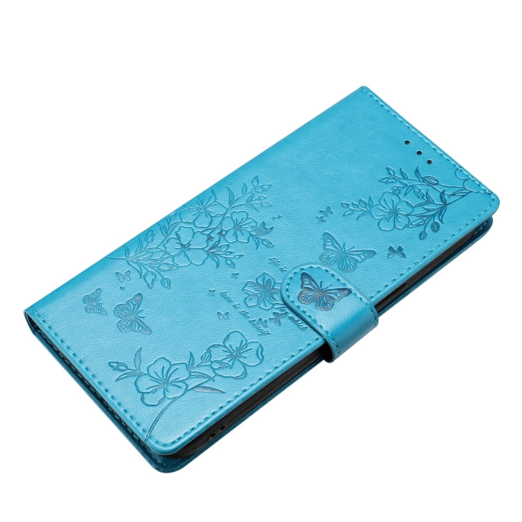 For Blackview A53 / A53 Pro Butterflies and Flowers Leather Phone Case(Blue) - More Brand by PMC TechLife | Online Shopping South Africa | PMC TechLife | Buy Now Pay Later Mobicred