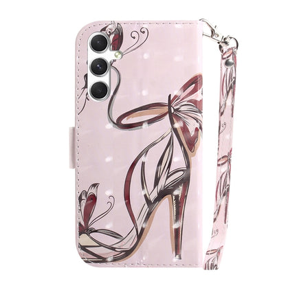 For Samsung Galaxy S25 5G 3D Colored Horizontal Flip Leather Phone Case(Butterfly High-heeled) - Galaxy S25 5G Cases by PMC Jewellery | Online Shopping South Africa | PMC Jewellery | Buy Now Pay Later Mobicred