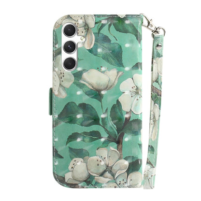 For Samsung Galaxy S25+ 5G 3D Colored Horizontal Flip Leather Phone Case(Watercolor Flower) - Galaxy S25+ 5G Cases by PMC Jewellery | Online Shopping South Africa | PMC Jewellery | Buy Now Pay Later Mobicred