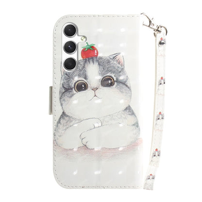 For Samsung Galaxy S25+ 5G 3D Colored Horizontal Flip Leather Phone Case(Cute Cat) - Galaxy S25+ 5G Cases by PMC Jewellery | Online Shopping South Africa | PMC Jewellery | Buy Now Pay Later Mobicred