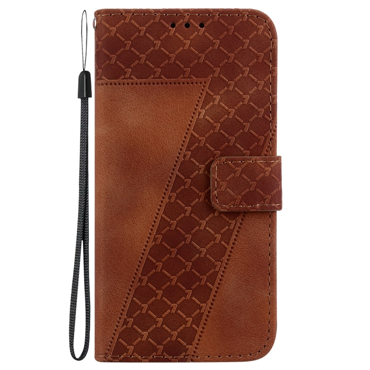 For Samsung Galaxy S25 Ultra 5G Seven-shaped Embossed Leather Phone Case(Brown) - Galaxy S25 Ultra 5G Cases by PMC Jewellery | Online Shopping South Africa | PMC Jewellery | Buy Now Pay Later Mobicred