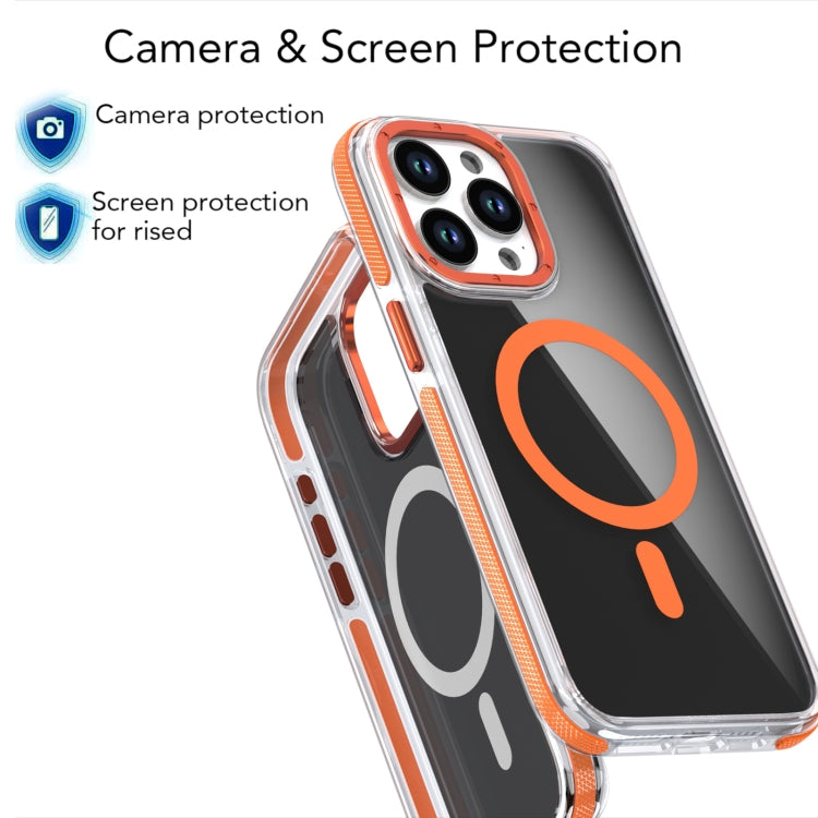For iPhone 16 Pro Magsafe Dual-Color Transparent Black Full Coverage Phone Case(White) - iPhone 16 Pro Cases by PMC TechLife | Online Shopping South Africa | PMC TechLife | Buy Now Pay Later Mobicred