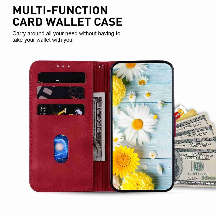 For Samsung Galaxy S25 Ultra 5G Lily Embossed Leather Phone Case(Red) - free shipping - PMC Jewellery - Order now!