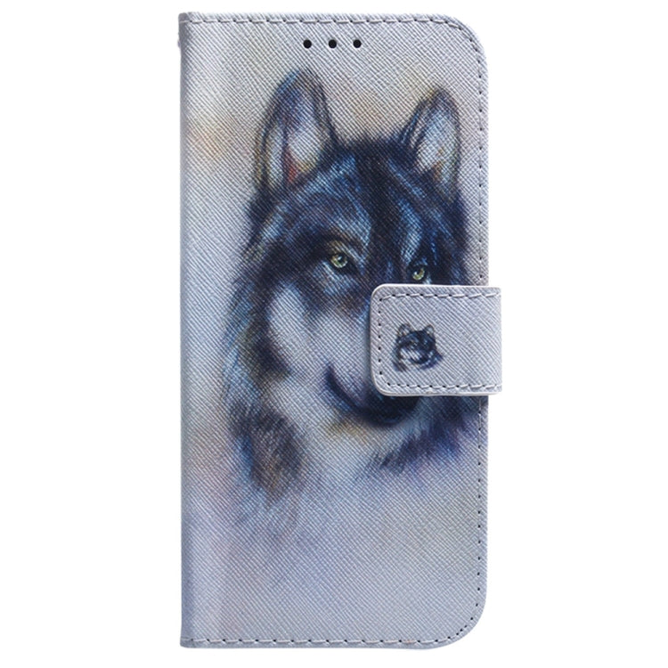 For Samsung Galaxy S25 5G Coloured Drawing Flip Leather Phone Case(White Wolf) - Galaxy S25 5G Cases by PMC Jewellery | Online Shopping South Africa | PMC Jewellery | Buy Now Pay Later Mobicred