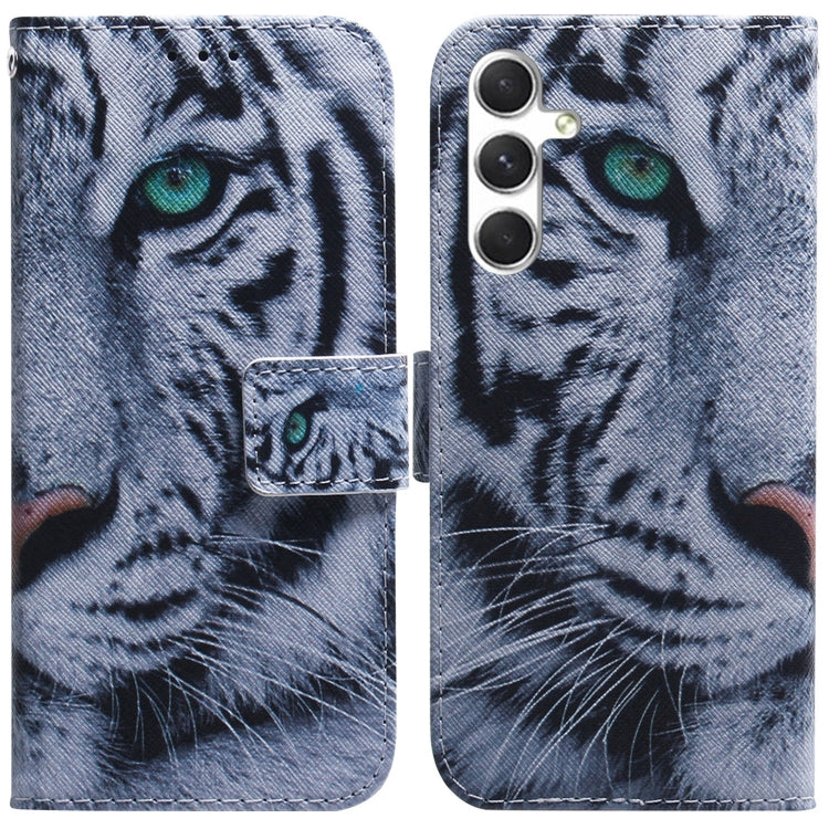 For Samsung Galaxy S25+ 5G Coloured Drawing Flip Leather Phone Case(Tiger) - Galaxy S25+ 5G Cases by PMC Jewellery | Online Shopping South Africa | PMC Jewellery | Buy Now Pay Later Mobicred