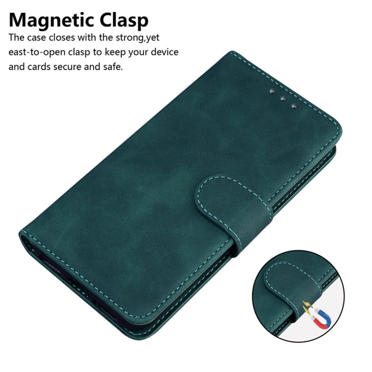 For Samsung Galaxy S25 5G Skin Feel Pure Color Flip Leather Phone Case(Green) - Galaxy S25 5G Cases by PMC Jewellery | Online Shopping South Africa | PMC Jewellery | Buy Now Pay Later Mobicred