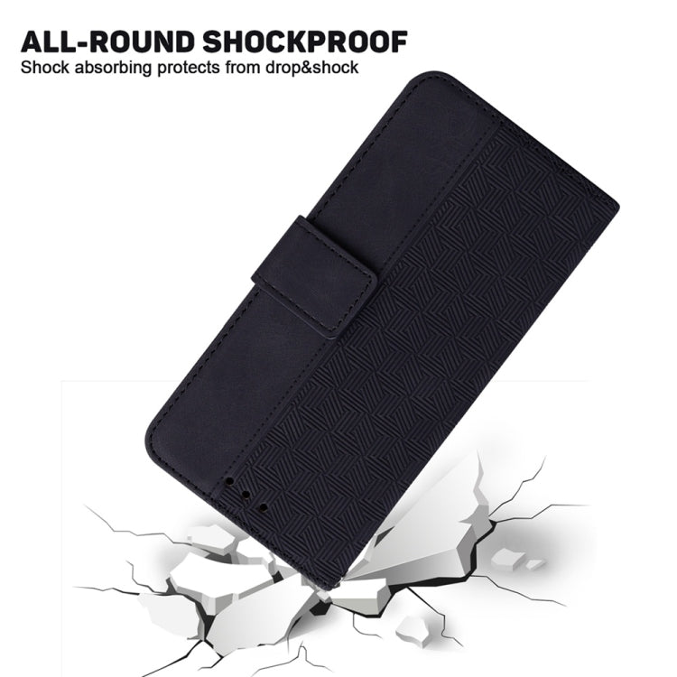For Samsung Galaxy S25 5G Geometric Embossed Leather Phone Case(Black) - Galaxy S25 5G Cases by PMC Jewellery | Online Shopping South Africa | PMC Jewellery | Buy Now Pay Later Mobicred