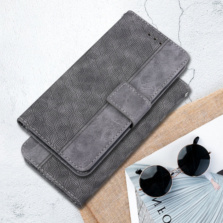 For Samsung Galaxy S25+ 5G Geometric Embossed Leather Phone Case(Grey) - Galaxy S25+ 5G Cases by PMC Jewellery | Online Shopping South Africa | PMC Jewellery | Buy Now Pay Later Mobicred