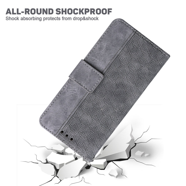 For Samsung Galaxy S25+ 5G Geometric Embossed Leather Phone Case(Grey) - Galaxy S25+ 5G Cases by PMC Jewellery | Online Shopping South Africa | PMC Jewellery | Buy Now Pay Later Mobicred
