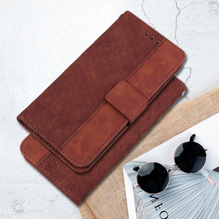 For Samsung Galaxy S25 Ultra 5G Geometric Embossed Leather Phone Case(Brown) - Galaxy S25 Ultra 5G Cases by PMC Jewellery | Online Shopping South Africa | PMC Jewellery | Buy Now Pay Later Mobicred