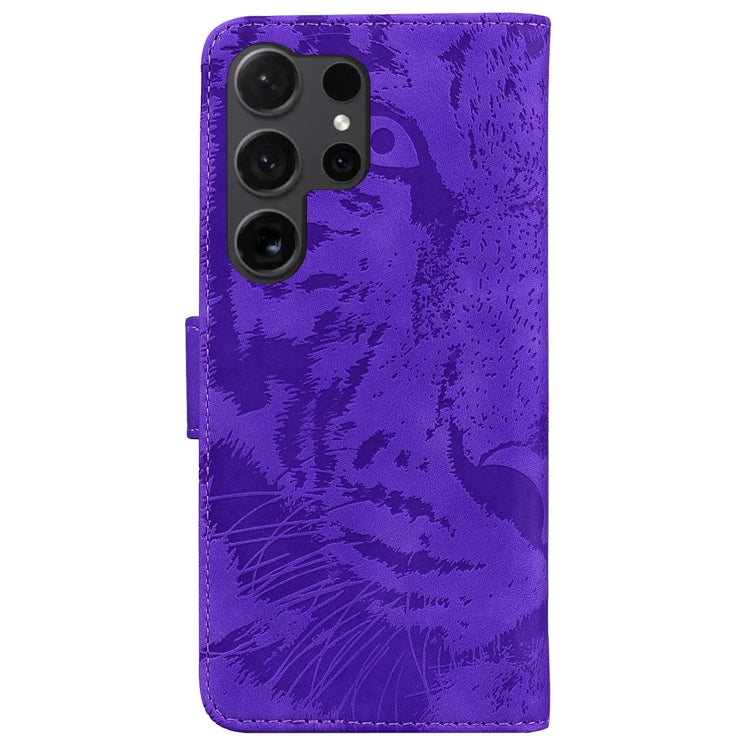 For Samsung Galaxy S25 Ultra 5G Tiger Embossing Pattern Flip Leather Phone Case(Purple) - Galaxy S25 Ultra 5G Cases by PMC Jewellery | Online Shopping South Africa | PMC Jewellery | Buy Now Pay Later Mobicred