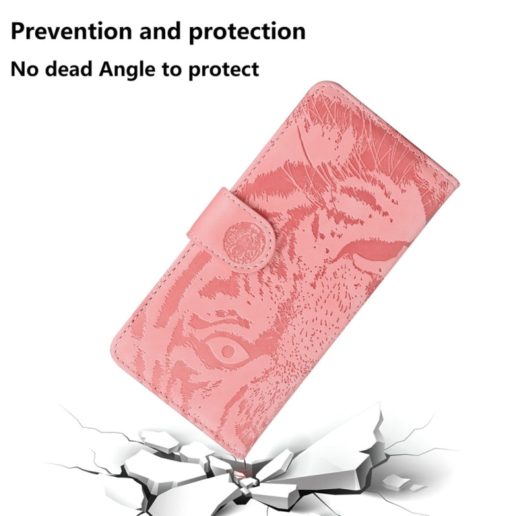 For Samsung Galaxy S25 Ultra 5G Tiger Embossing Pattern Flip Leather Phone Case(Pink) - Galaxy S25 Ultra 5G Cases by PMC Jewellery | Online Shopping South Africa | PMC Jewellery | Buy Now Pay Later Mobicred