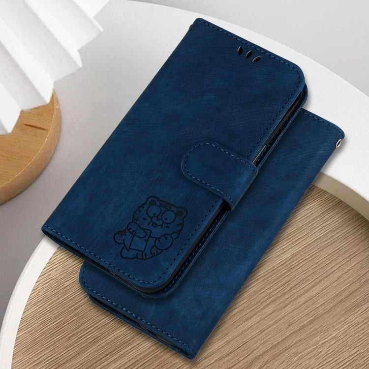 For Samsung Galaxy S25+ 5G Little Tiger Embossed Leather Phone Case(Dark Blue) - Galaxy S25+ 5G Cases by PMC Jewellery | Online Shopping South Africa | PMC Jewellery | Buy Now Pay Later Mobicred