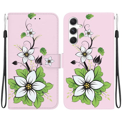 For Samsung Galaxy S25 5G Crystal Texture Colored Drawing Leather Phone Case(Lily) - Galaxy S25 5G Cases by PMC Jewellery | Online Shopping South Africa | PMC Jewellery | Buy Now Pay Later Mobicred