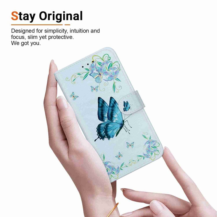 For Samsung Galaxy S25+ 5G Crystal Texture Colored Drawing Leather Phone Case(Blue Pansies) - Galaxy S25+ 5G Cases by PMC Jewellery | Online Shopping South Africa | PMC Jewellery | Buy Now Pay Later Mobicred