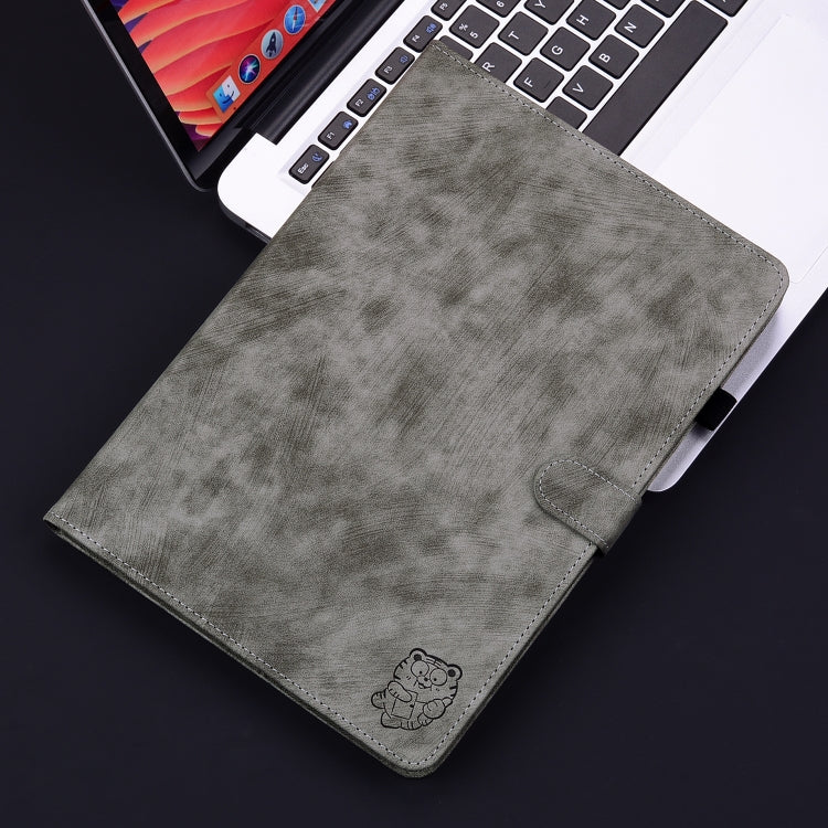 For Huawei MatePad SE 11 2024 Tiger Pattern Flip Leather Tablet Case(Grey) - Huawei by PMC Jewellery | Online Shopping South Africa | PMC Jewellery | Buy Now Pay Later Mobicred