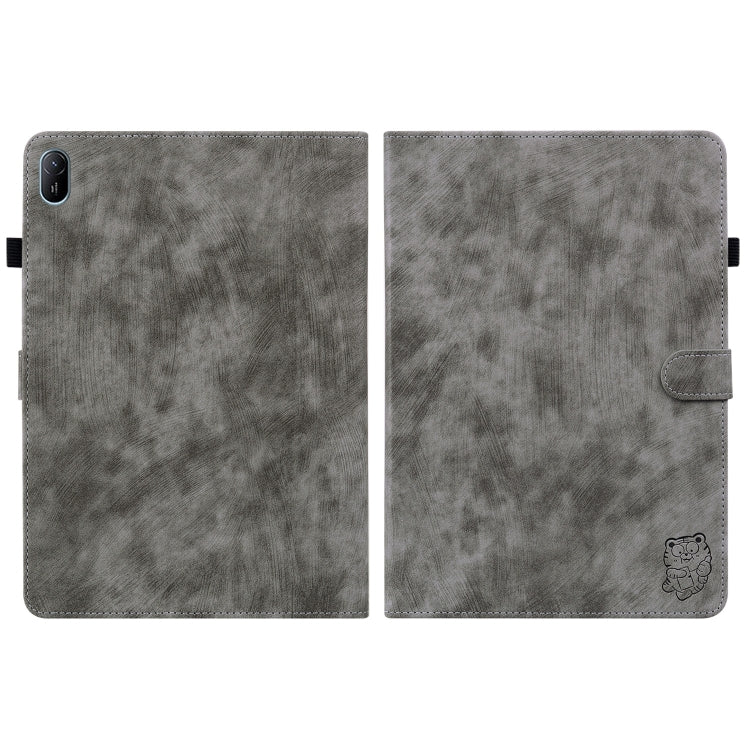 For Huawei MatePad SE 11 2024 Tiger Pattern Flip Leather Tablet Case(Grey) - Huawei by PMC Jewellery | Online Shopping South Africa | PMC Jewellery | Buy Now Pay Later Mobicred