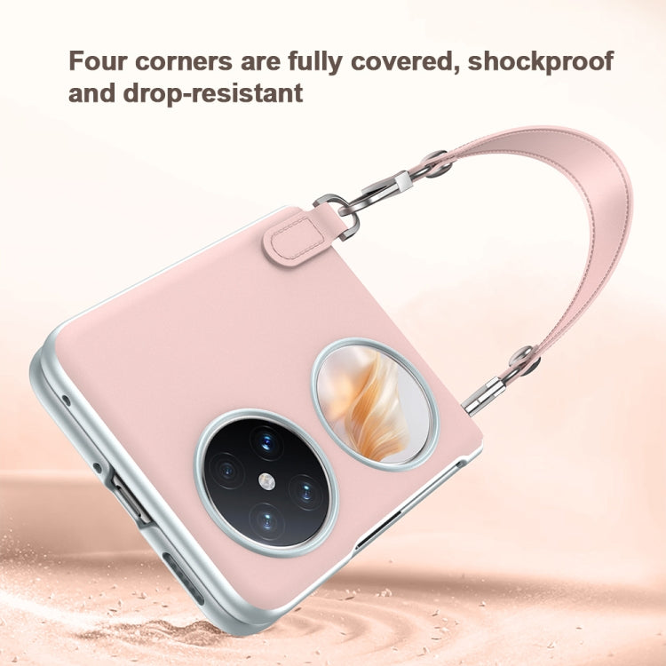 For Huawei nova Flip SULADA Skin Feel Liquid Leather Phone Case with Strap(Pink) - free shipping - PMC TechLife - Order now!
