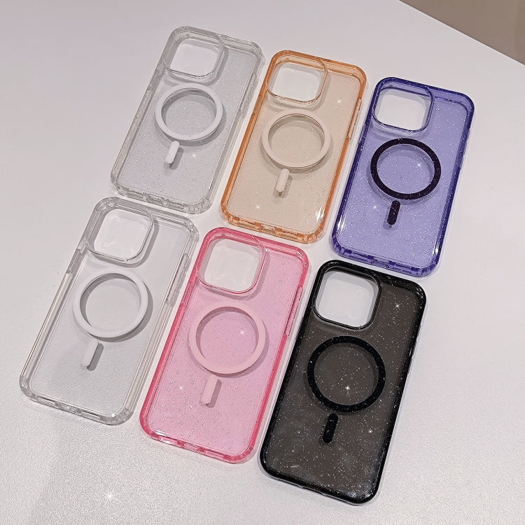 For iPhone 16 Glitter Powder TPU Hybrid PC MagSafe Phone Case(Pink) - free shipping - PMC TechLife - Order now!