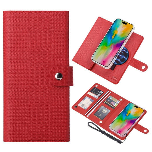 For iPhone 16 ViLi GHA-C Series RFID MagSafe Magnetic Flip Leather Phone Case(Red) - iPhone 16 Cases by ViLi | Online Shopping South Africa | PMC Jewellery | Buy Now Pay Later Mobicred