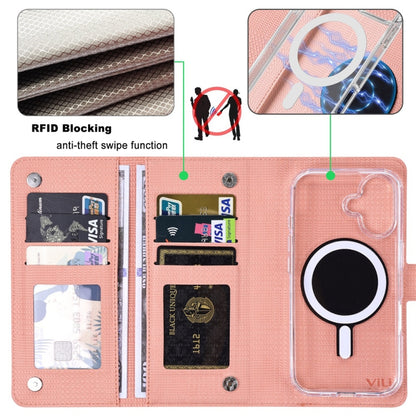 For iPhone 16 Plus ViLi GHA-C Series RFID MagSafe Magnetic Flip Leather Phone Case(Pink) - iPhone 16 Plus Cases by ViLi | Online Shopping South Africa | PMC Jewellery | Buy Now Pay Later Mobicred