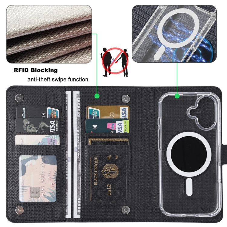 For iPhone 16 Pro Max ViLi GHA-C Series RFID MagSafe Magnetic Flip Leather Phone Case(Black) - iPhone 16 Pro Max Cases by ViLi | Online Shopping South Africa | PMC TechLife | Buy Now Pay Later Mobicred