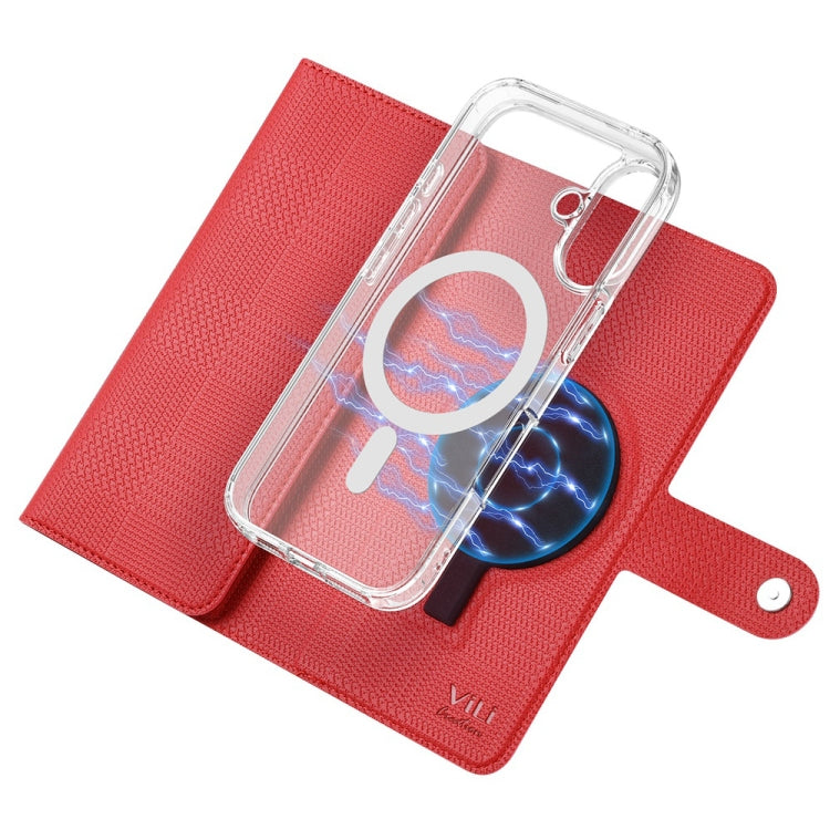 For iPhone 16 Pro Max ViLi GHA-C Series RFID MagSafe Magnetic Flip Leather Phone Case(Red) - iPhone 16 Pro Max Cases by ViLi | Online Shopping South Africa | PMC Jewellery | Buy Now Pay Later Mobicred