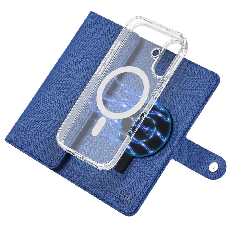 For iPhone 14 ViLi GHA-C Series RFID MagSafe Magnetic Flip Leather Phone Case(Blue) - iPhone 14 Cases by ViLi | Online Shopping South Africa | PMC Jewellery | Buy Now Pay Later Mobicred