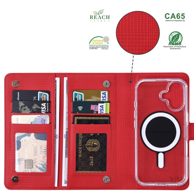 For iPhone 13 Pro ViLi GHA-C Series RFID MagSafe Magnetic Flip Leather Phone Case(Red) - iPhone 13 Pro Cases by ViLi | Online Shopping South Africa | PMC Jewellery | Buy Now Pay Later Mobicred