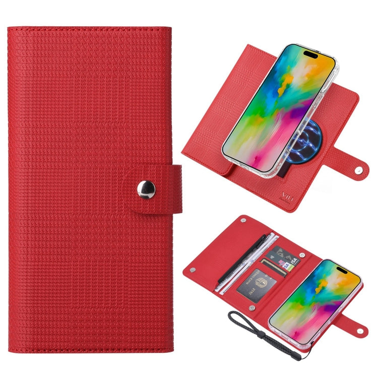 For iPhone 16 ViLi GHB-C Series RFID MagSafe Magnetic Flip Leather Phone Case(Red) - iPhone 16 Cases by ViLi | Online Shopping South Africa | PMC TechLife | Buy Now Pay Later Mobicred