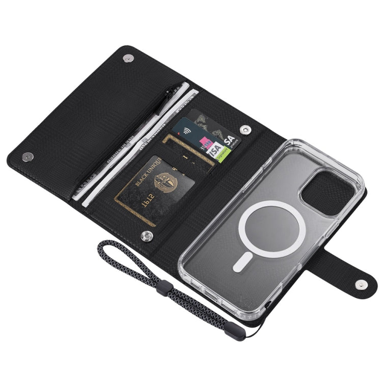 For iPhone 16 Plus ViLi GHB-C Series RFID MagSafe Magnetic Flip Leather Phone Case(Black) - iPhone 16 Plus Cases by ViLi | Online Shopping South Africa | PMC Jewellery | Buy Now Pay Later Mobicred