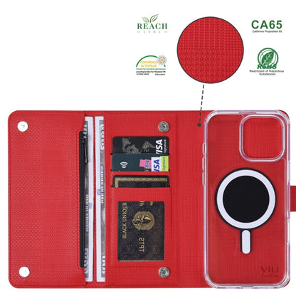 For iPhone 16 Pro ViLi GHB-C Series RFID MagSafe Magnetic Flip Leather Phone Case(Red) - iPhone 16 Pro Cases by ViLi | Online Shopping South Africa | PMC Jewellery | Buy Now Pay Later Mobicred