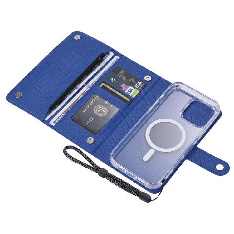 For iPhone 15 ViLi GHB-C Series RFID MagSafe Magnetic Flip Leather Phone Case(Blue) - iPhone 15 Cases by ViLi | Online Shopping South Africa | PMC Jewellery | Buy Now Pay Later Mobicred