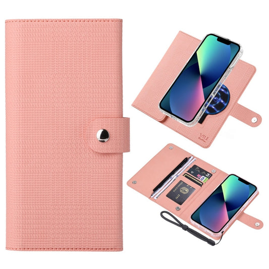 For iPhone 13 ViLi GHB-C Series RFID MagSafe Magnetic Flip Leather Phone Case(Pink) - iPhone 13 Cases by ViLi | Online Shopping South Africa | PMC Jewellery | Buy Now Pay Later Mobicred