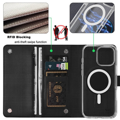 For iPhone 13 ViLi GHB-C Series RFID MagSafe Magnetic Flip Leather Phone Case(Black) - iPhone 13 Cases by ViLi | Online Shopping South Africa | PMC Jewellery | Buy Now Pay Later Mobicred